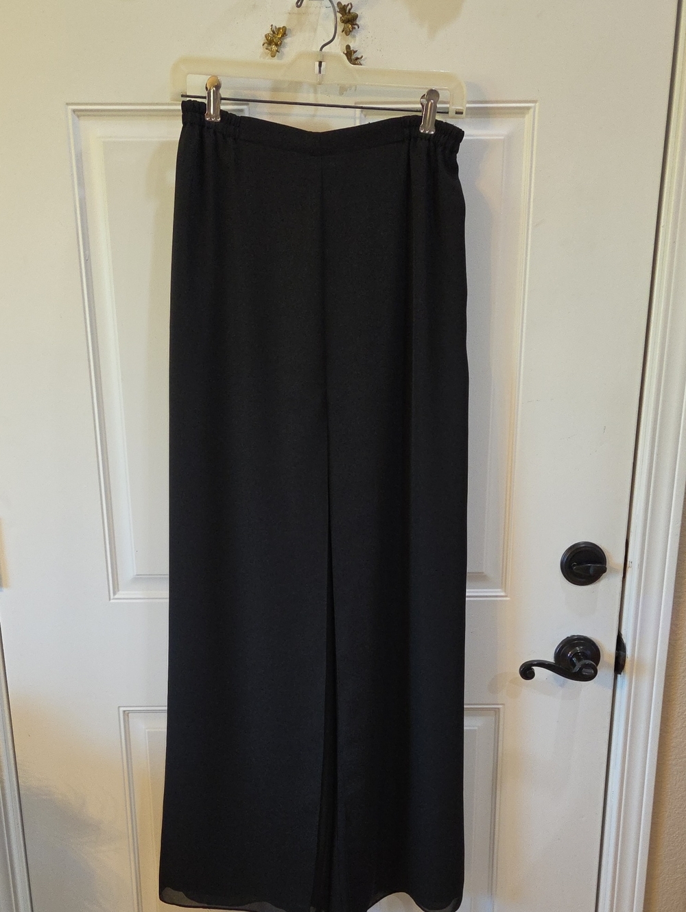 Papell Boutique Black Evening Wide-Leg Trousers